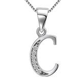 Letter C Initial Necklaces 925 Sterling Silver - Necklaces - Aurora Tears Jewelry